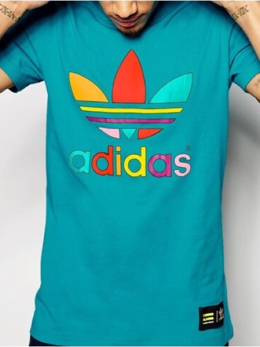 Adidas Originals X Pharrell Williams Supercolour T-Shirt Graphic Tee Multicolour